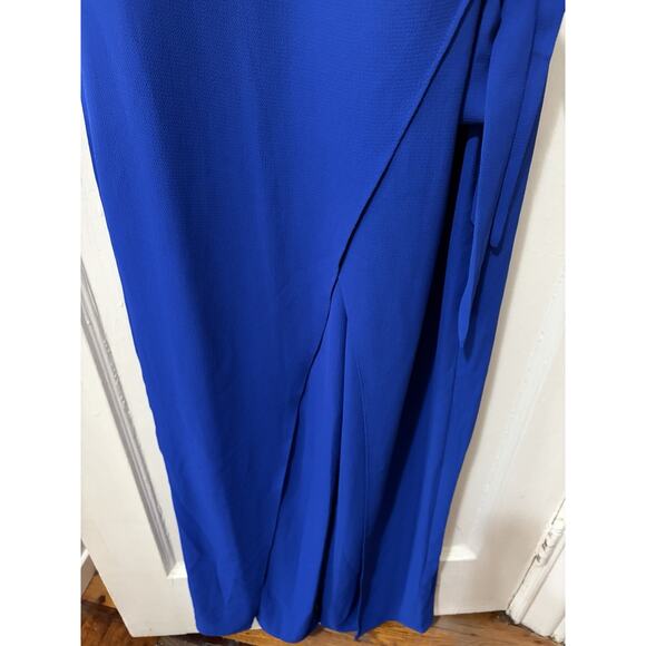 London Times Cobalt Blue Jumpsuit Tie Side V Neck Tank Size 10 - Picture 4 of 7